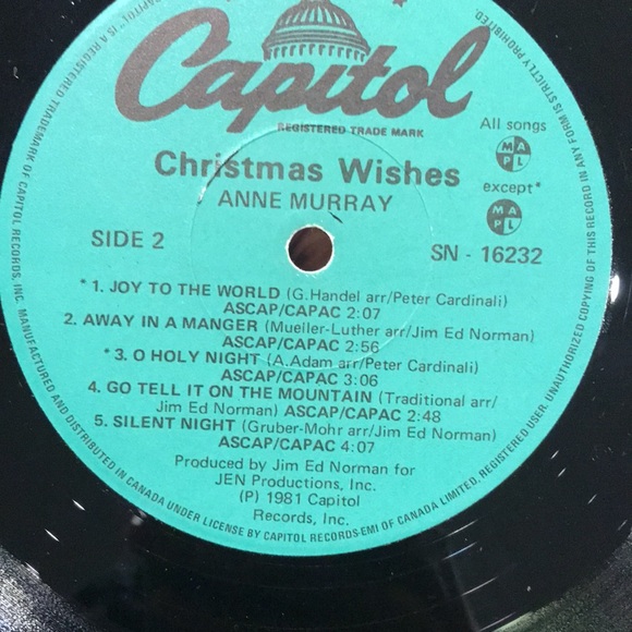 3/$30 Anne Murray Christmas Wishes Vintage Vinyl Album 1981 - Picture 4 of 4